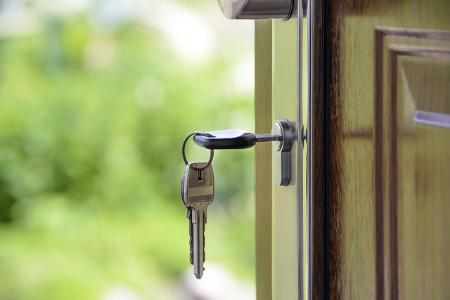 home with key in door