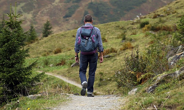 man hiking