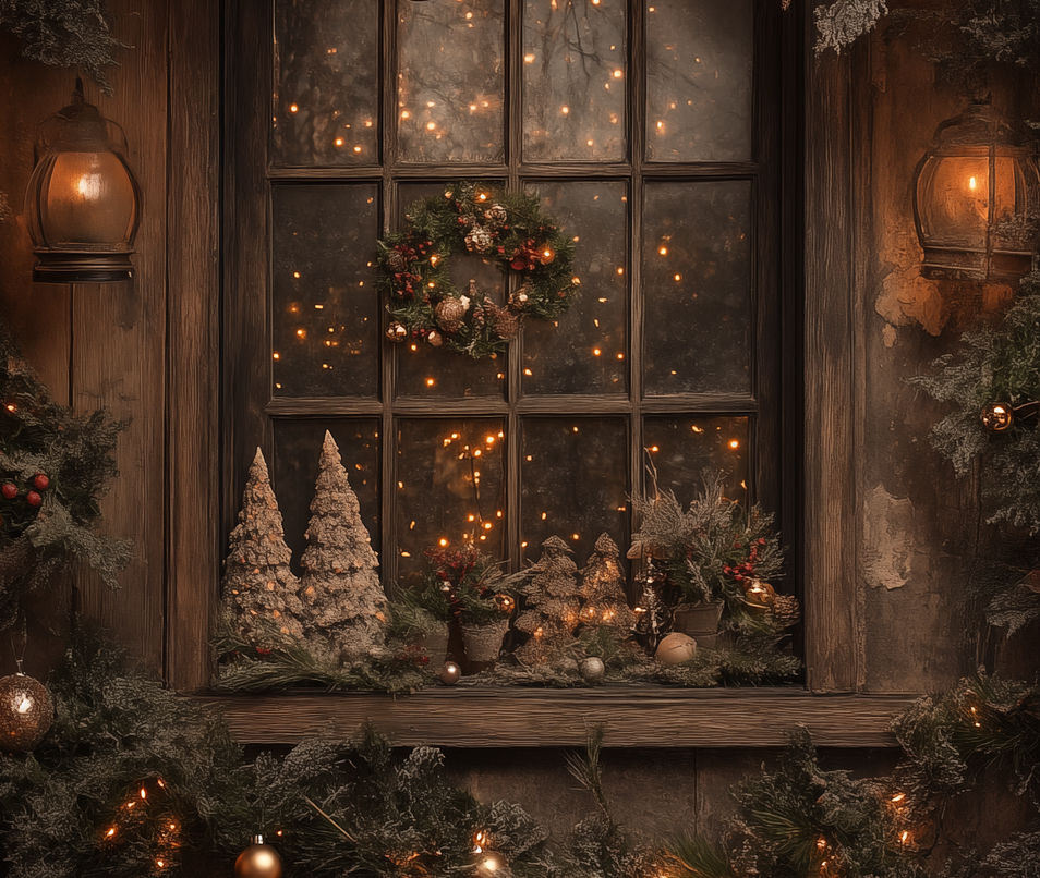 cabin with christmas decor
